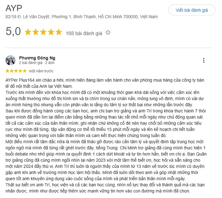 Phản hồi của học viên 2